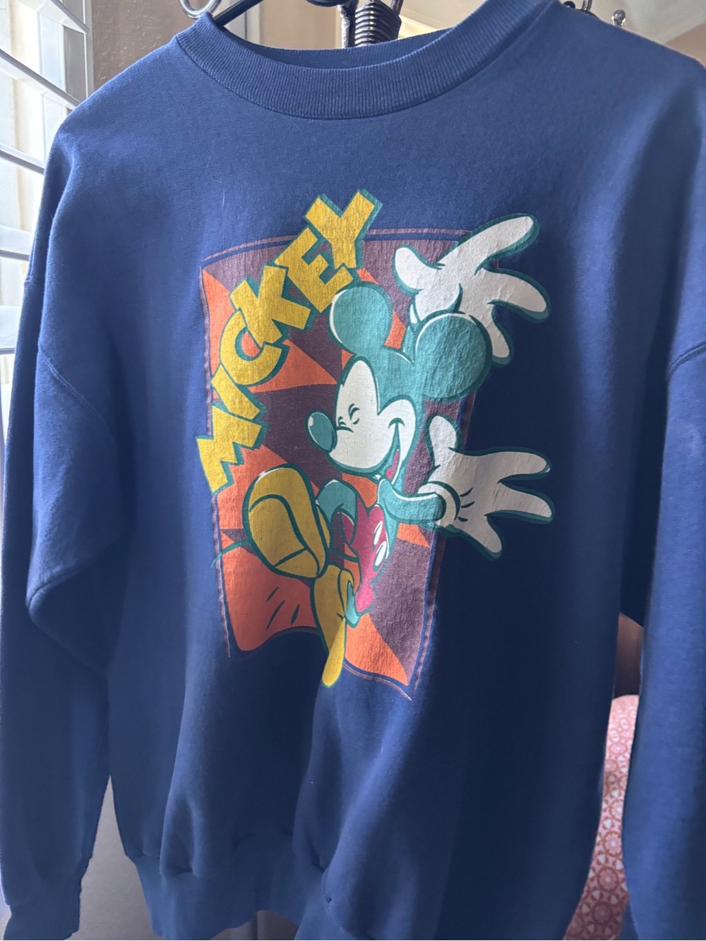 Disney Navy Sweatshirt with Colorful Mickey Graphic- size not available